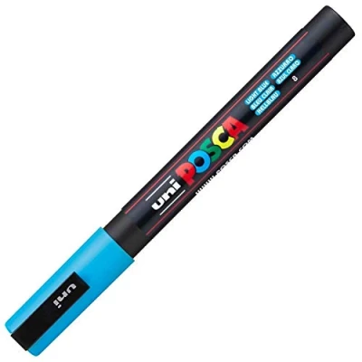 Afbeelding van uni ball Paint Marker op waterbasis Posca PC 3M lichtblauw paintmarker