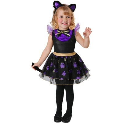 Afbeelding van VIVING COSTUMES JUINSA Baby paarse kat vermomming 1 2 jaar