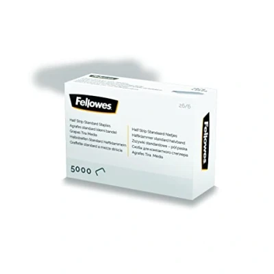 Afbeelding van Fellowes, Papierklem, Nietjes 26/6 5000 stuks, halve strook (5000 x)