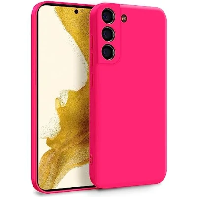 Afbeelding van MyGadget Beschermhoes van siliconen, compatibel met Samsung Galaxy S22, zachte en soepele hoes TPU, microvezelvoering, extra dun licht, donkerroze