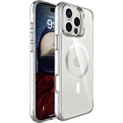 Afbeelding van imoshion Hoesje Geschikt voor iPhone 16 Pro Max Glitter Backcover MagSafe 2.0 Zilver