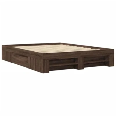 Image de vidaXL Cadre de lit chêne marron 150x200 cm bois d&#039;ingénierie