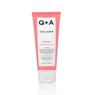 Afbeelding van Q+A Handcrème met collageen, voedend en hydraterend plantaardig suikercomplex hematiet, geur gouden peer druiven, veganistisch, dierproefvrij, anti aging, 75 ml