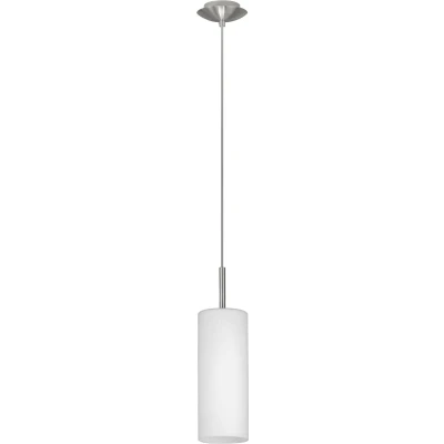 Afbeelding van EGLO Troy 3 Hanglamp 1 Lichts Ø105mm. Nikkel Mat Wit Gelakt