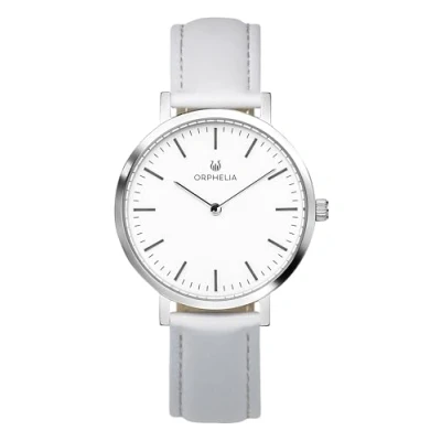 Afbeelding van ORPHELIA Dameshorloge, kwarts, analoog, spectra, leren armband, Wit., riem