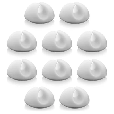 Afbeelding van deleyCON kabelbinders, 10 stuks, kabelbeheer, kabelbevestiging, kabelorganizer voor kabels tot 8 mm, wit