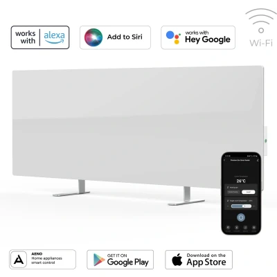 Afbeelding van AENO GH1S slimme Infrarood verwarmingspaneel Red Dot winnaar 2023 voor design en verwarmingstechnologie Bluetooth WIFI 700 Watt Elektrische kachel Verwarmingsplaat + convectie Wit