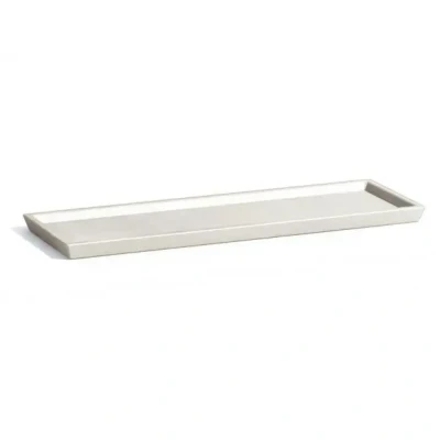 Afbeelding van Ecopots Bruges rechthoekig onderschotel 45 cm wit grijs