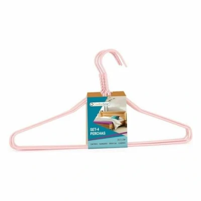 Afbeelding van Kleerhangerset Confortime Metaal Plastic 4 Onderdelen (24 Stuks)