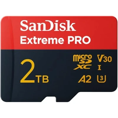 Afbeelding van SanDisk Extreme PRO microSDXC UHS I kaart 2TB + SD &amp; RescuePRO Deluxe adapter (voor smartphones, actiecamera&#039;s, drones, leessnelheden tot 250 MB/s, 5K, 4K UHD, A2, Class 10, U3, V30)