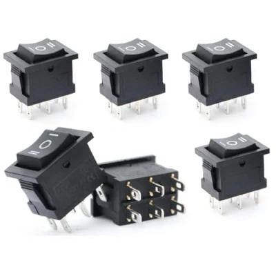 Afbeelding van Switian 6 x SPDT tuimelschakelaar polig on off 3 voudig AC 6A/250V 10A/125V