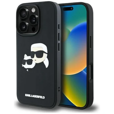 Afbeelding van CG MOBILE Karl Lagerfeld HC 3D rubberen hoesje voor iPhone 16 Pro, zwart