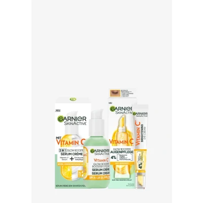 Afbeelding van Garnier SkinActive 2 stuks Glow Booster Vitamine C Anti vermoeidheid oogverzorging en serumcrème Voor een stralende, gelijkmatige huid ter verlichting van tekenen