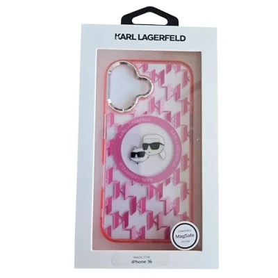 Afbeelding van Karl Lagerfeld iPhone 16 Backcover hoesje Magsafe Roze