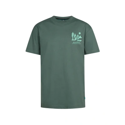Afbeelding van Petrol Industries BACK print Tetons Tshirt voor kinderen, Maat: 152, Green smoke