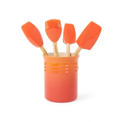 Afbeelding van Le Creuset Spatelpot Met Spatels Set Van 4 Orange