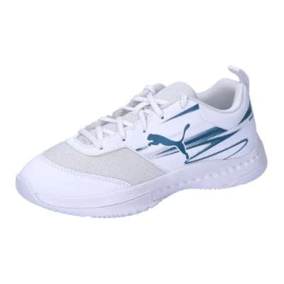 Afbeelding van Puma Varion II JR Unisex Handbalschoenen voor kinderen, Maat: 35.5, White/blue horizon Textiel/ synthetisch