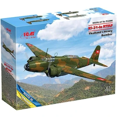 Afbeelding van 1:72 ICM 72206 Mitsubishi Ki 21 Ia RTAF Thailands Heavy Bomber Plastic Modelbouwpakket