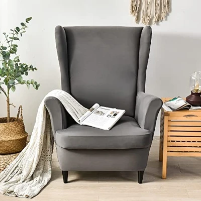 Afbeelding van CHNSHOME fauteuilhoes, 2 stuks, fauteuilbekleding, stretch, donkergrijs