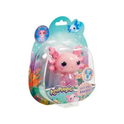 Afbeelding van Animagic Let&#039;s Glo Axolotl Roze Speelfiguur Lichtgevende