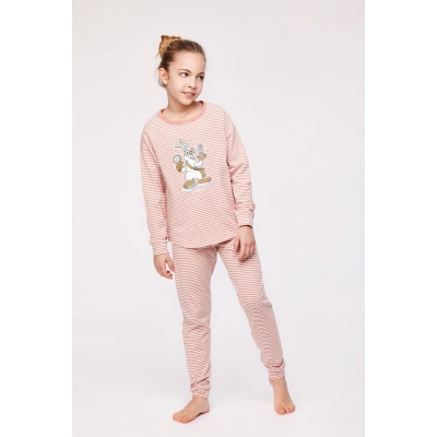 Afbeelding van Woody pyjama voor meisjes beige maat 8j