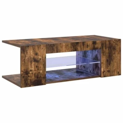 Afbeelding van vidaXL TV kast met ledlampen, gerookt eiken, 90 x 39 30 cm
