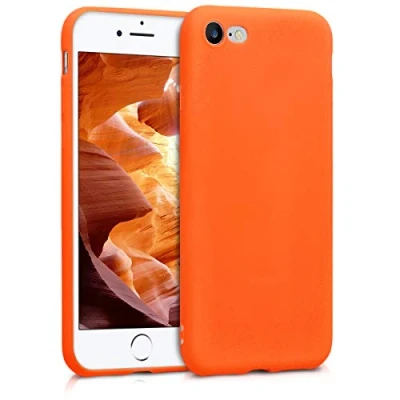 Afbeelding van kwmobile telefoonhoesje geschikt voor Apple iPhone SE (2022) / (2020) 8 7 Hoesje smartphone Back cover in neon oranje