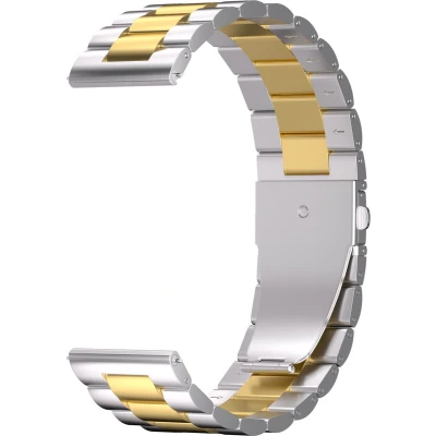 Afbeelding van iMoshion Stalen 22 mm bandje Geschikt voor Garmin Venu 2 / Fenix 7 Pro 7s 6 Vivoactive 4 Polar Grit X Vantage M2 V2 Zilver Goud