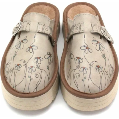 Afbeelding van GOBY Daisy&#039;s Clogs Slippers Hoge kwaliteit Handmade Maat 38