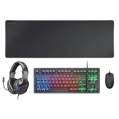 Afbeelding van Toetsenbord en muis Mars Gaming MCPRGB3ES Zwart