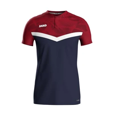 Afbeelding van JAKO Polo Iconic rood/wijnrood L marine/chillrood / 4XL
