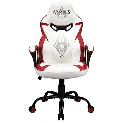 Afbeelding van Subsonic Gamestoel Junior Assasins Creed Verstelbare Hoogte en Rugleuning Wit/Rood SA5573 AC1
