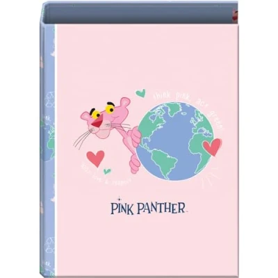 Afbeelding van Dohe Ordner met 4 ringen Capaciteit 250 vellen, folioformaat (26,4 x 34 cm), rug 6 cm, 40 mm, extra harde kaft, schoolbenodigdheden Pink Panther ecoPink Roze
