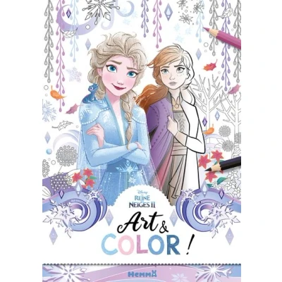Image de Disney La Reine des Neiges 2 Art &amp; Color ! (Elsa et Anna fond hiver)