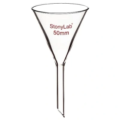 Afbeelding van stonylab 1 verpakking trechter van borosilicaatglas, funnel, 50 mm diameter en staaflengte