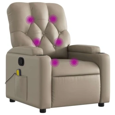 Image de vidaXL Fauteuil de massage inclinable Cappuccino Similicuir372440