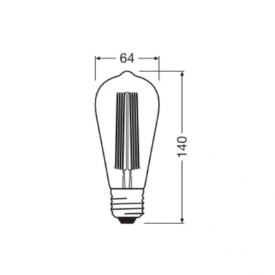 Afbeelding van OSRAM LED Vintage 1906 Edison, grijs, E27, 11W, 818, dimbaar