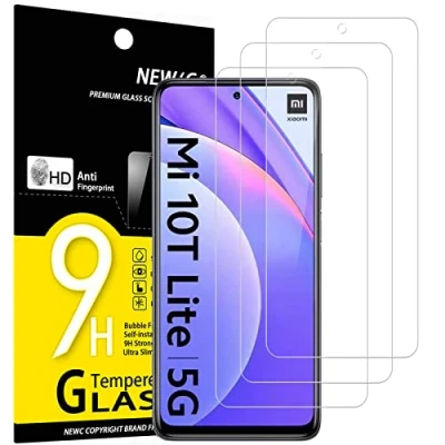 Afbeelding van NEW&#039;C Displaybeschermfolie van gehard glas voor Xiaomi Mi 10T Lite 5G, krasbestendig, ultra robuust (0,33 mm HD transparant), hardheid 9H, 3 stuks