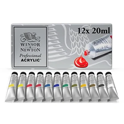 Afbeelding van Winsor &amp; Newton 2390402 Professionele acrylverf, hoge dekking, kunstenaarskwaliteit, lichtecht Set 12 x 20ml, Starter 12x20ml