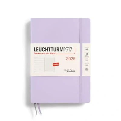 Afbeelding van Leuchtturm1917 Weekly Planner &amp; Notebook A5 Medium 12 maanden 2025 Hardcover Lilac