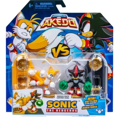 Afbeelding van Akedo Sonic the Hedgehog Versus Pack met staarten en schaduw, mini vechtactie krijgers om te verzamelen, 5,7 cm hoog, bevat 2 gevechtscontrollers