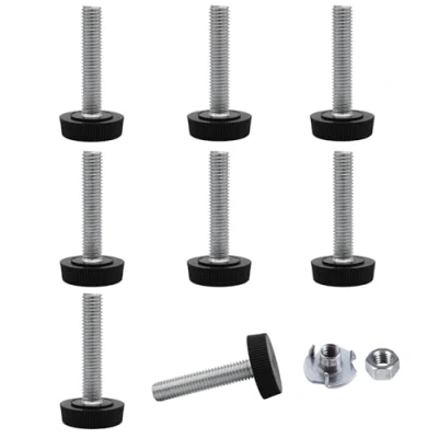 Afbeelding van SKIR&#039;CO Set van 8 meubelnivelleringspoten M8 x 40 mm, verstelbare ronde poten met een diameter 25 nivelleringsvoet schroefdraad (moeren inbegrepen)