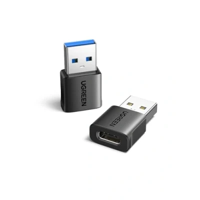 Afbeelding van UGREEN Adapter USB naar C 3.2 10Gbps set van 2 aansluiting A mannelijk snel opladen datasynchronisatie compatibel met iPhone 14 13 Plus Pro Max MacBook iPad Air Galaxy S24 A54