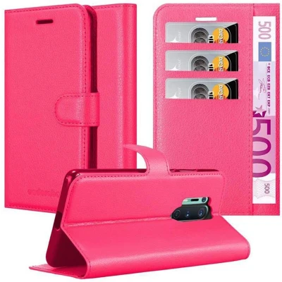 Afbeelding van Cadorabo Hoesje geschikt voor OnePlus 8 PRO in KERSEN ROZE Beschermhoes met magnetische sluiting, standfunctie en kaartvakje Book Case Cover Etui
