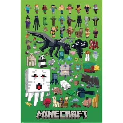 Afbeelding van Poster Minecraft Character Montage 61x91,5cm