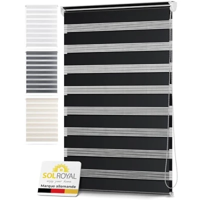 Afbeelding van Sol Royal DL2 rolgordijn lichtdoorlatend 70x150cm antraciet rolgordijnen zonder boren met klembevestiging duo