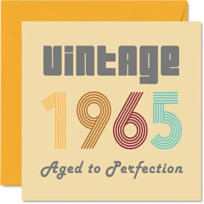 Afbeelding van verjaardagskaart voor mannen en vrouwen, vintage 1965 Aged To Perfection jou 145 mm x mama vader opa oma Nounou