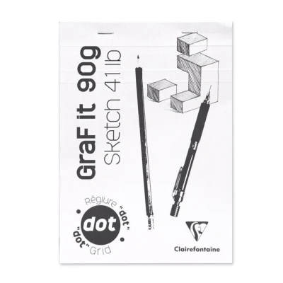 Image de Bloc encollé de 80 feuilles A5 Clairefontaine Graf It Dot Modèle aléatoire