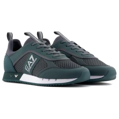 Afbeelding van EA7 Emporio Armani Laces Unisex Sneakers laag, Maat: 45 1/3, Silver Imitatieleer/ textiel