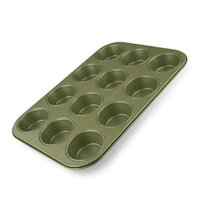 Afbeelding van Zenker 7456 bakvorm voor 12 muffins, cupcake vorm, milieuvriendelijk, anti aanbaklaag, ILAG, carnaubawas, 38,5 x 26,5 cm